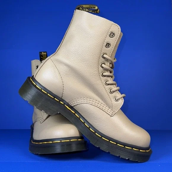 Dr. Martens 1460 Pascal Savannah Tan Leather Boots Size‎ 6 Punk Biker Grunge - Picture 6 of 8